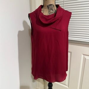 Emporio Armani Sleeveless stunning 100% Burgundy Blouse size 44 IT, 8/-0 US